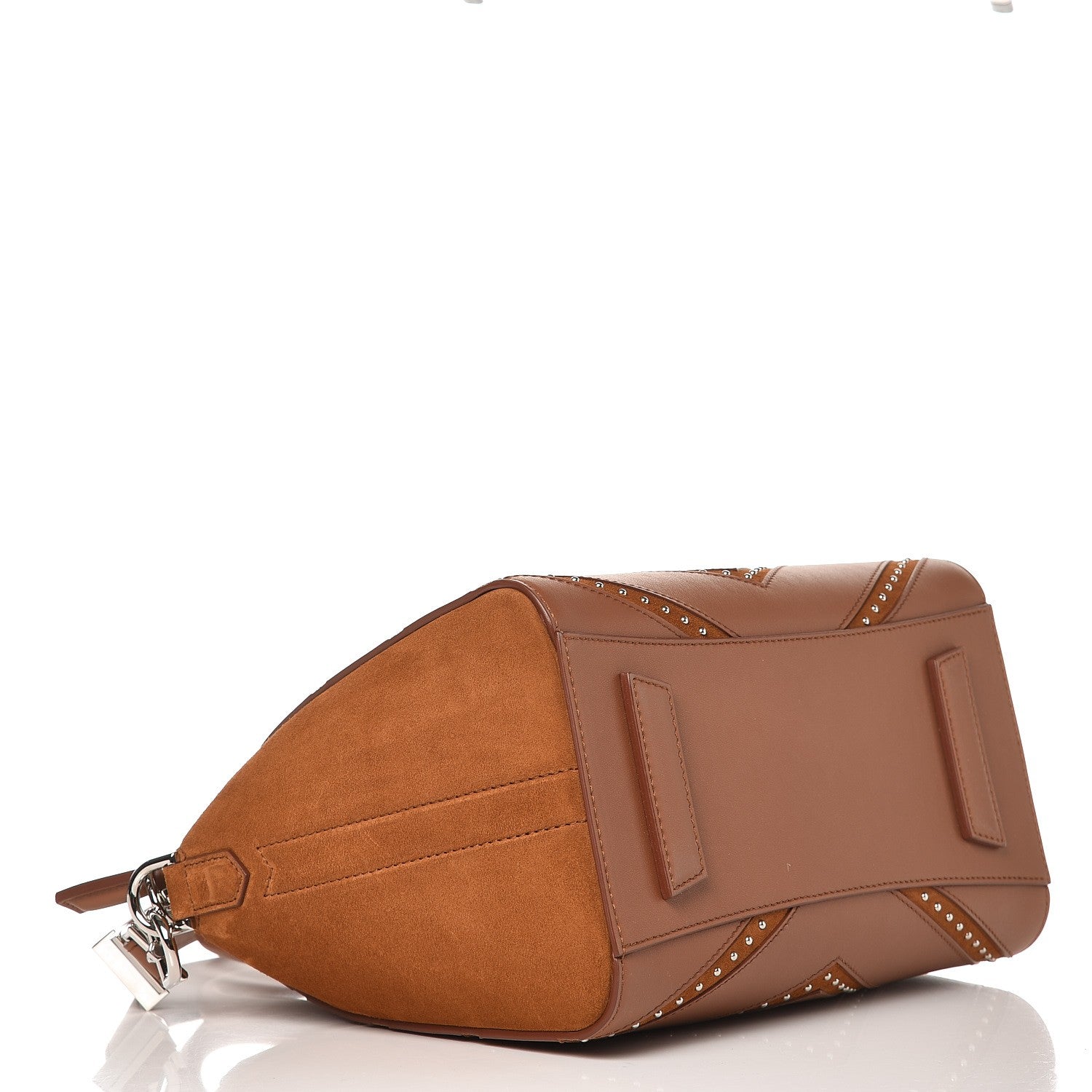 Givenchy Calfskin Suede Small Studded Chevron Antigona Cognac 4 of 8