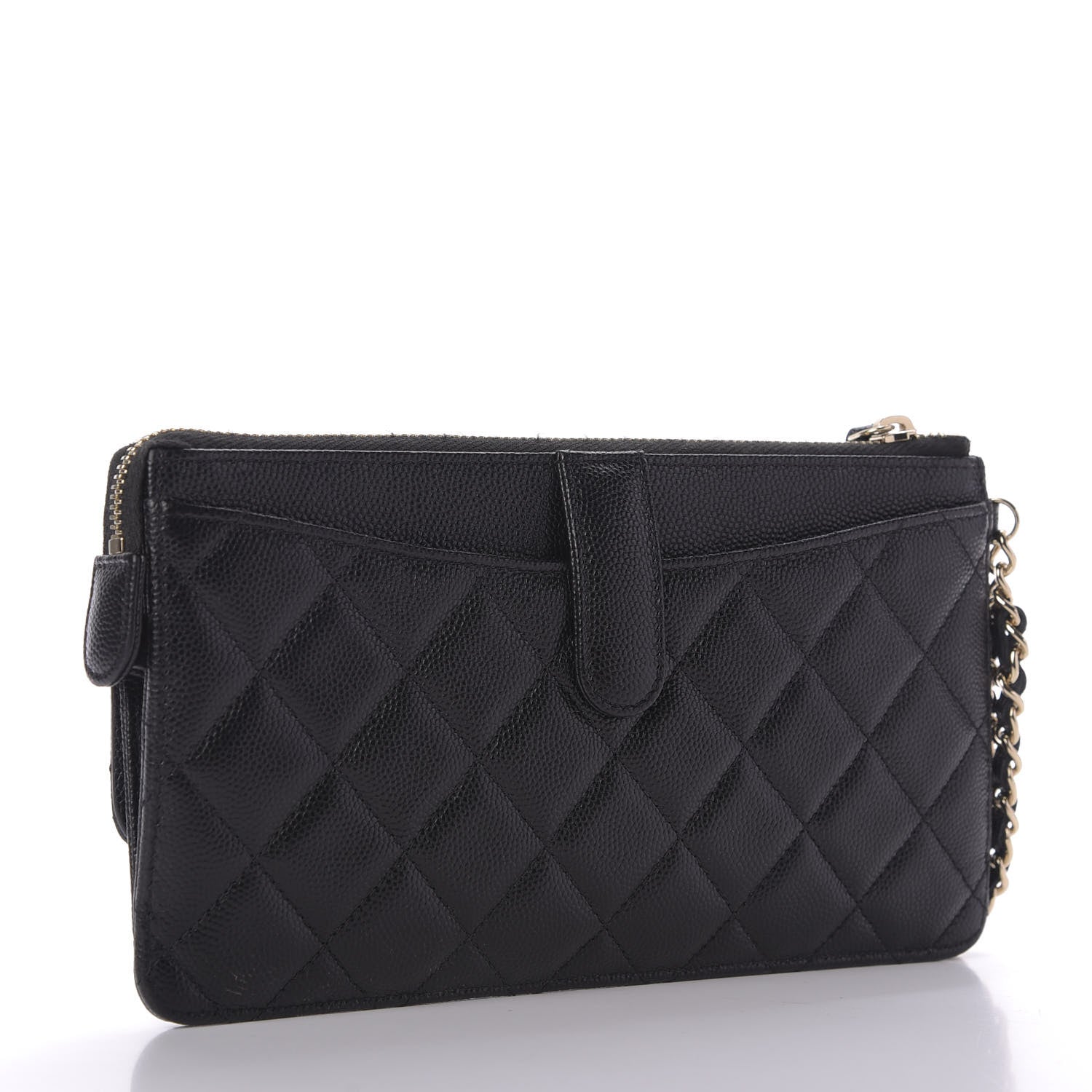 Chanel Caviar Quilted Classic Pouch With Handle Black 3 of 10