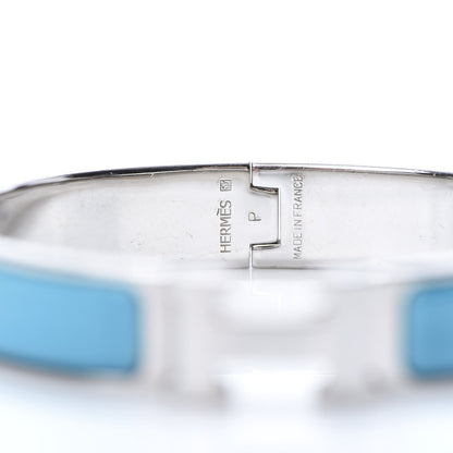 Hermes Enamel Narrow Clic Clac H Bracelet PM Blue Jean 4 of 5