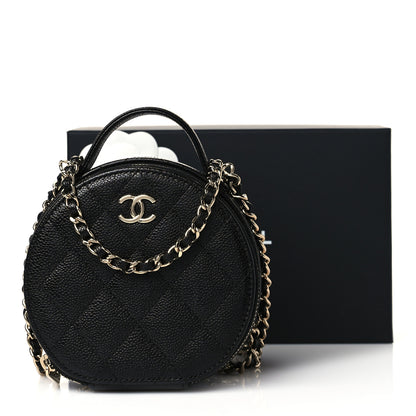 Chanel Caviar Quilted Round Handle With Care Vanity With Chain Black 11 of 11
