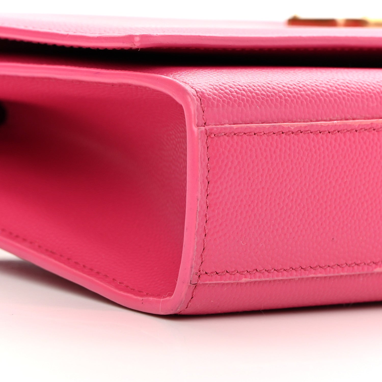 Saint Laurent Grain De Poudre Medium Monogram Kate Satchel Lipstick Fuchsia 10 of 13