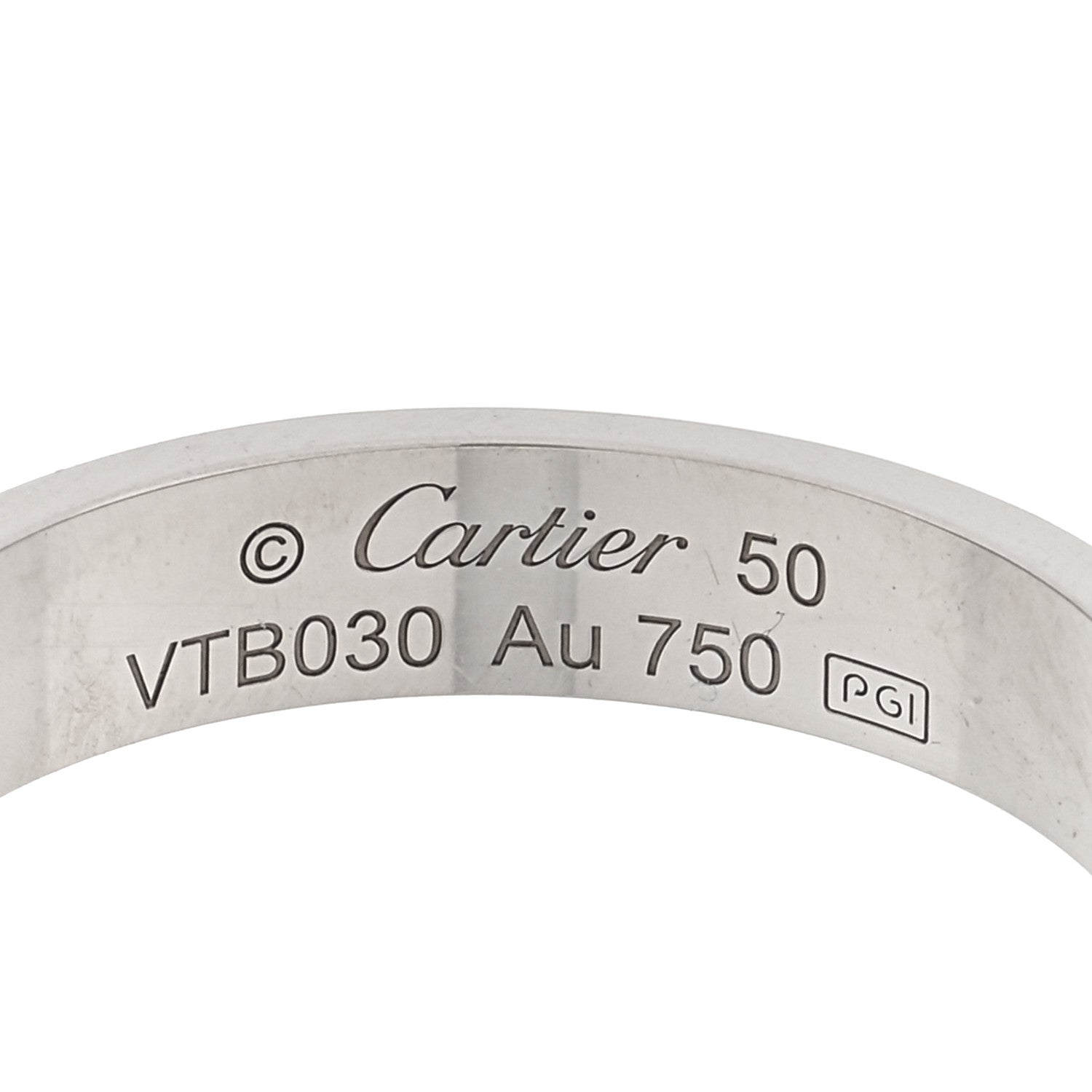 Cartier 18K White Gold 3.5mm LOVE Wedding Band Ring 50 5.25 4 of 4