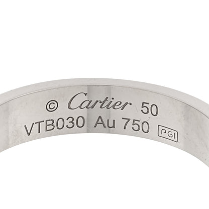 Cartier 18K White Gold 3.5mm LOVE Wedding Band Ring 50 5.25 4 of 4