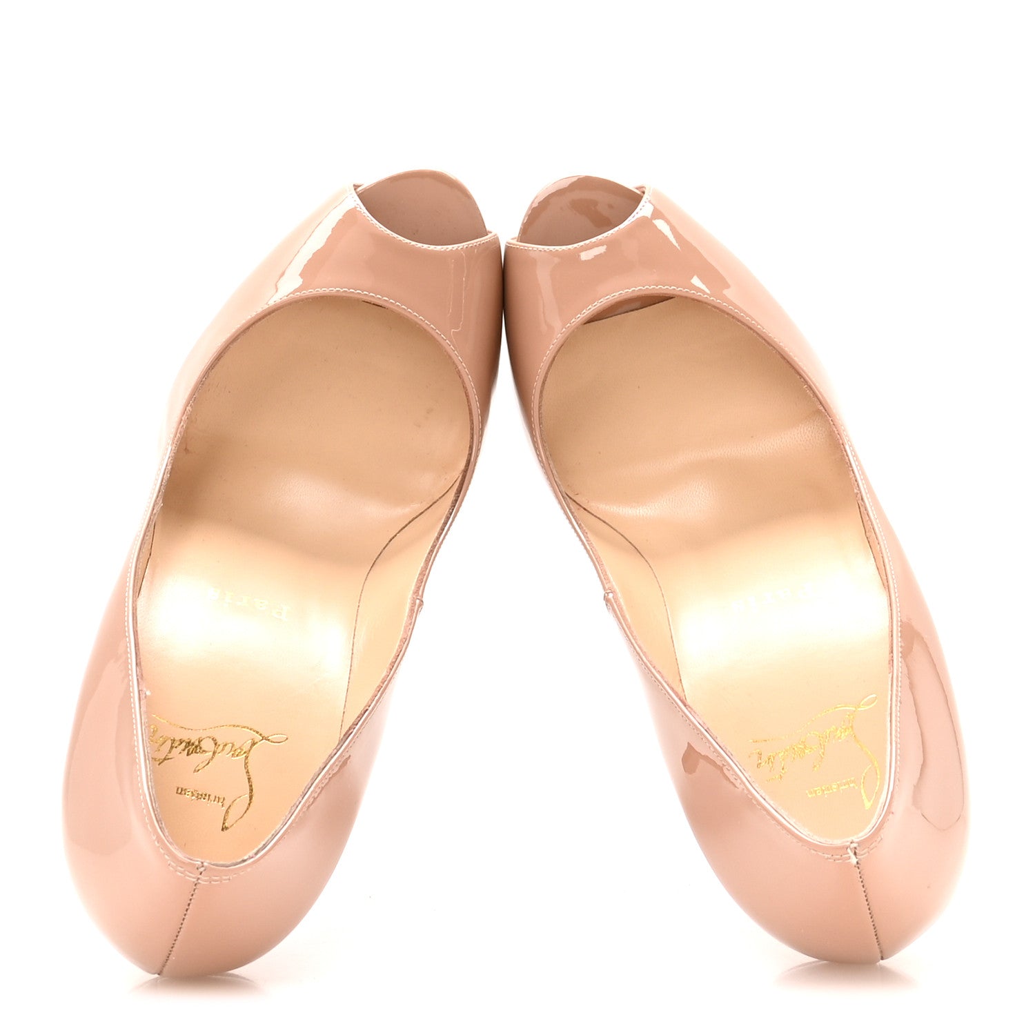 Christian Louboutin Patent New Very Prive 120 Pumps 38 Nude