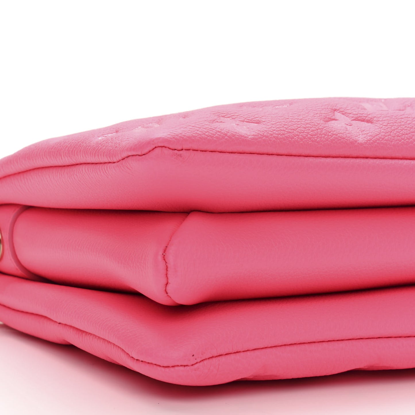 Calfskin Embossed Monogram Coussin BB Rose Fluo
