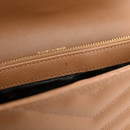 Saint Laurent Grain De Poudre Matelasse Chevron Monogram Flap Wallet Cork 8 of 12