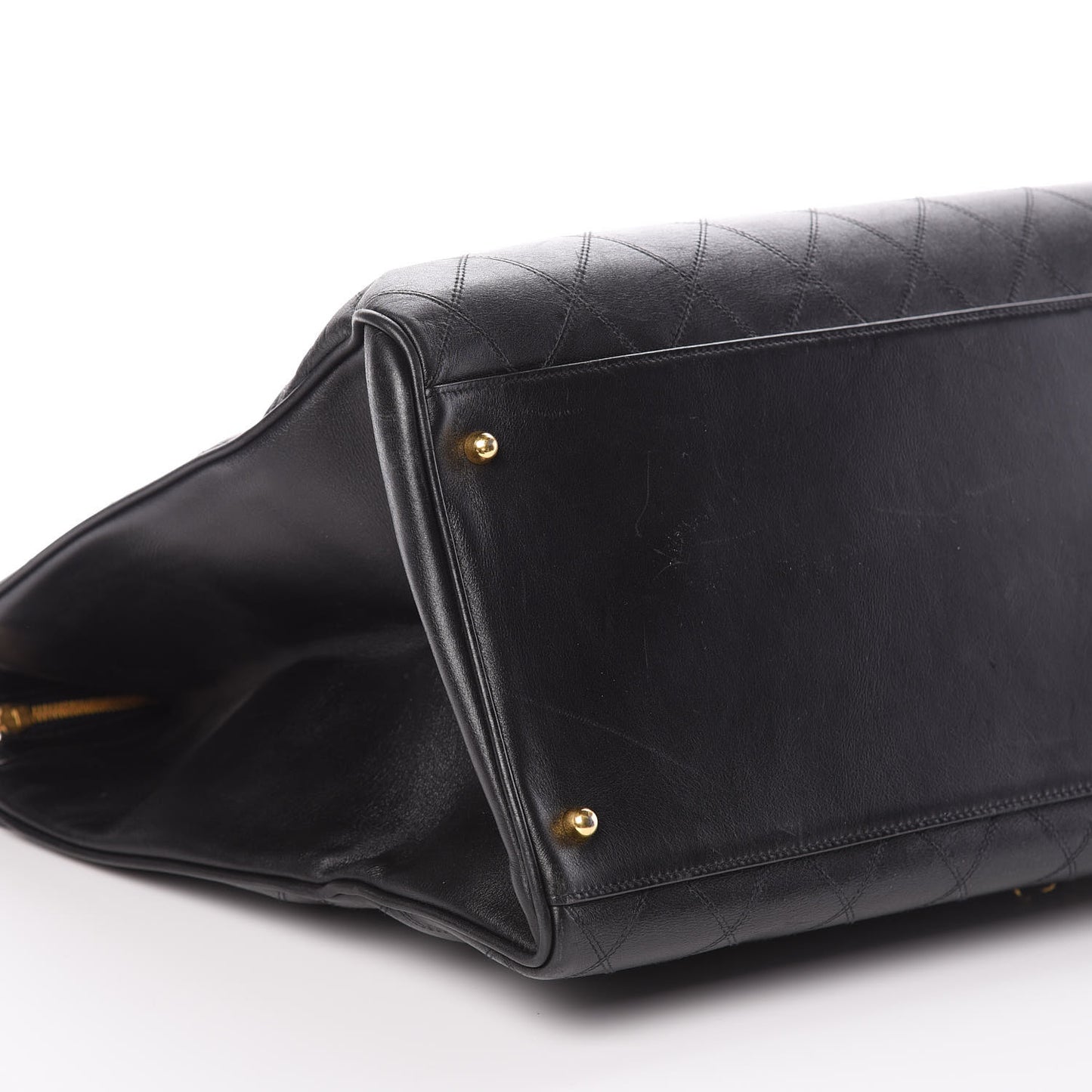 Calfskin Stitched XL Weekender Black