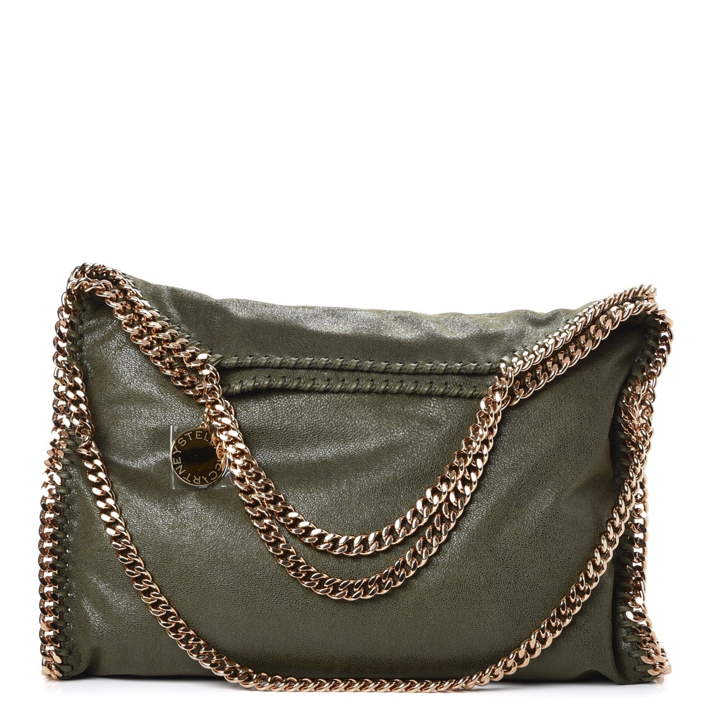 Shaggy Deer Small Falabella Fold Over Tote Olive