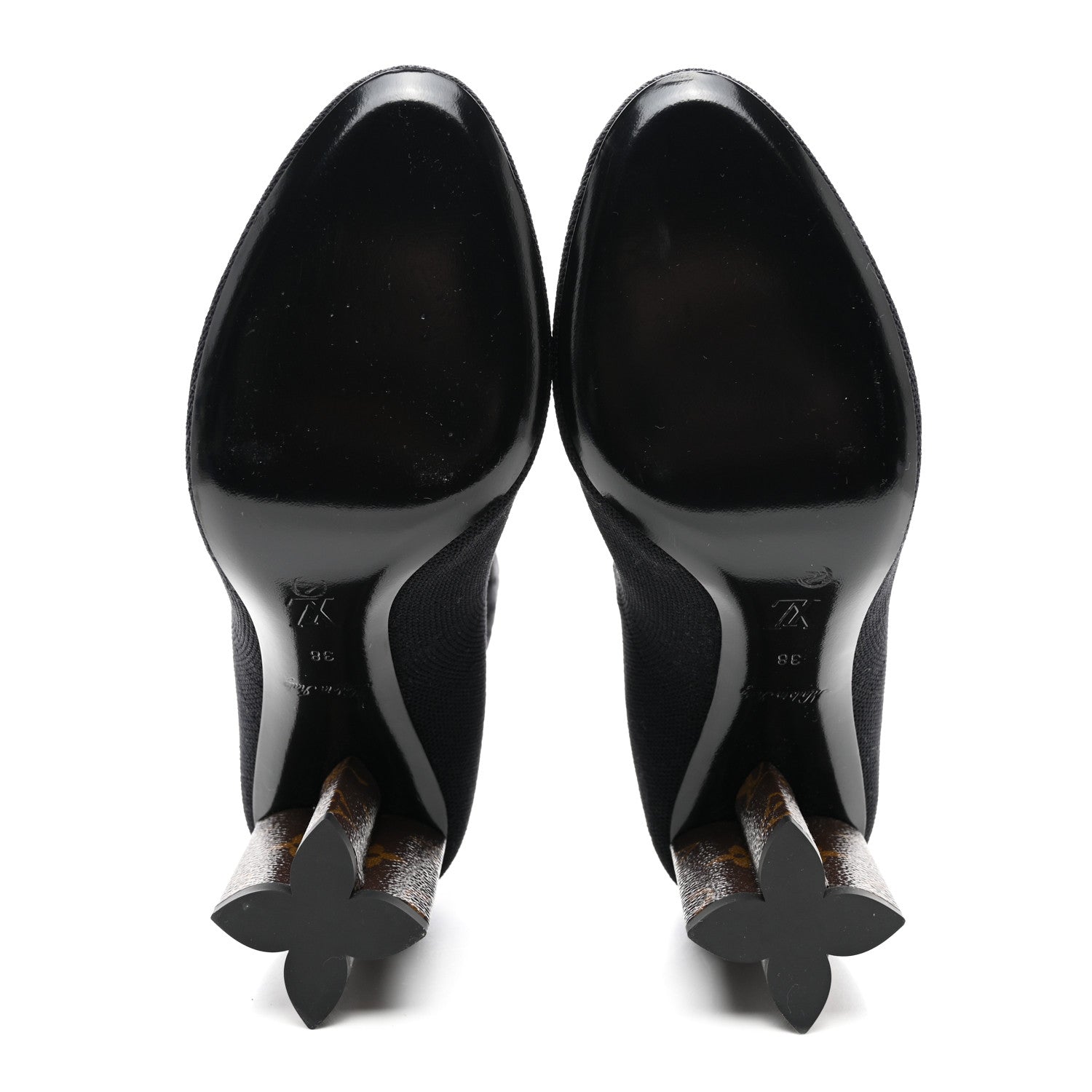 Louis Vuitton Monogram Stretch Fabric Silhouette Ankle Boots 38 Black 5 of 7
