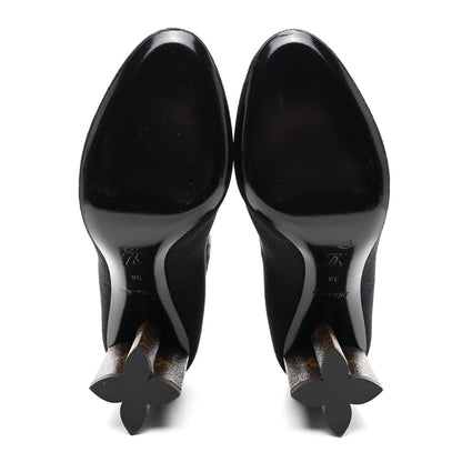 Louis Vuitton Monogram Stretch Fabric Silhouette Ankle Boots 38 Black 5 of 7