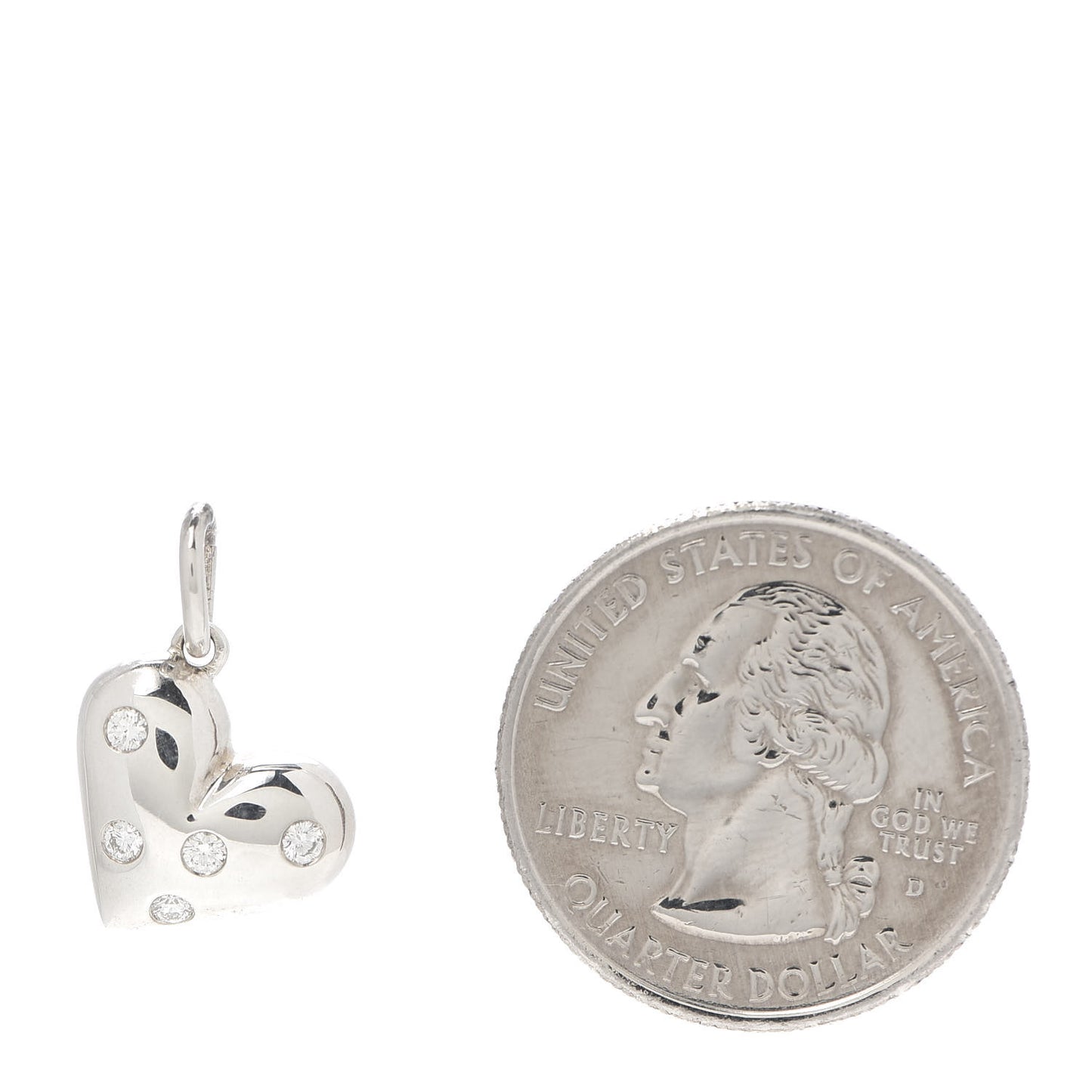 Sterling Silver Diamond Etoile Heart Charm