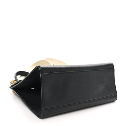 Gucci Grained Calfskin Web Crystal Butterfly Stripe Medium Totem Top Handle Bag Black 4 of 10