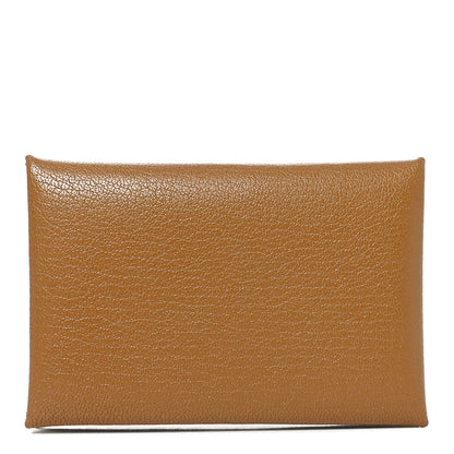 Hermes Chevre Mysore Calvi Card Case Caramel 1 of 8