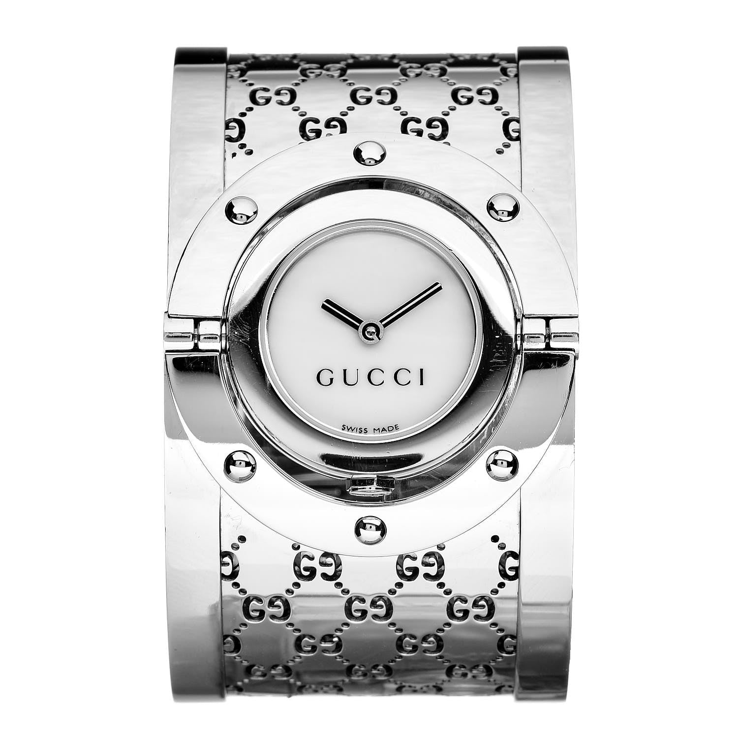 Gucci Stainless Steel Mother of Pearl 33mm Twirl Quartz Watch 1 of 5