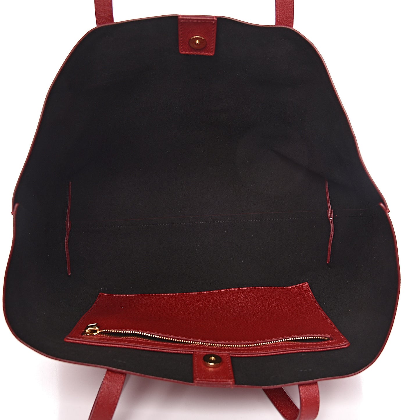 Grained Calfskin Small T Tote Red