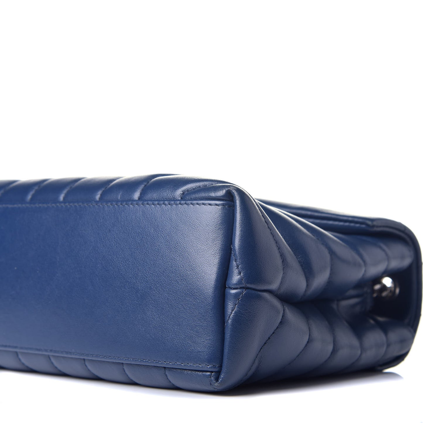 Calfskin Y Quilted Monogram Small Loulou Chain Satchel Denim Blue