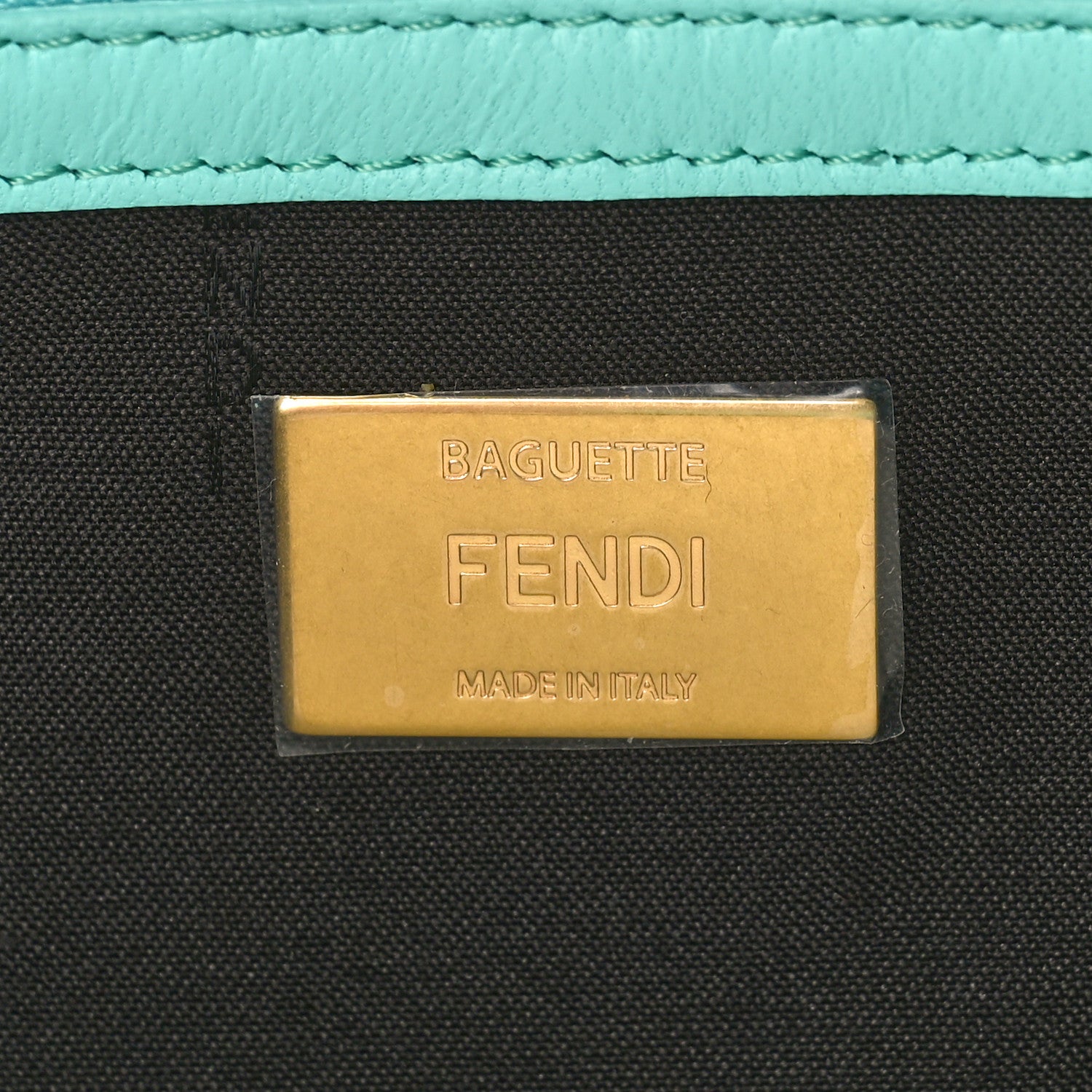 Fendi Nappa FF 1974 Embossed Baguette Tiffany 6 of 8