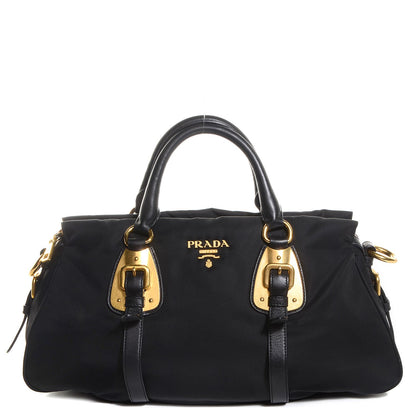 Prada Tessuto Nylon Calfskin Shopping Satchel Black 1 of 10