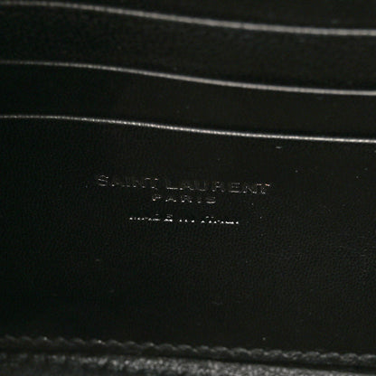 Saint Laurent Calfskin Crocodile Embossed Monogram Toy Cabas Black 6 of 9