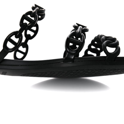 Hermes TPU Rivage Sandals 36 Black 10 of 11