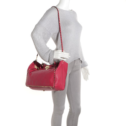 Valentino Garavani Vitello Medium Rockstud Tote Cyclamin 2 of 8