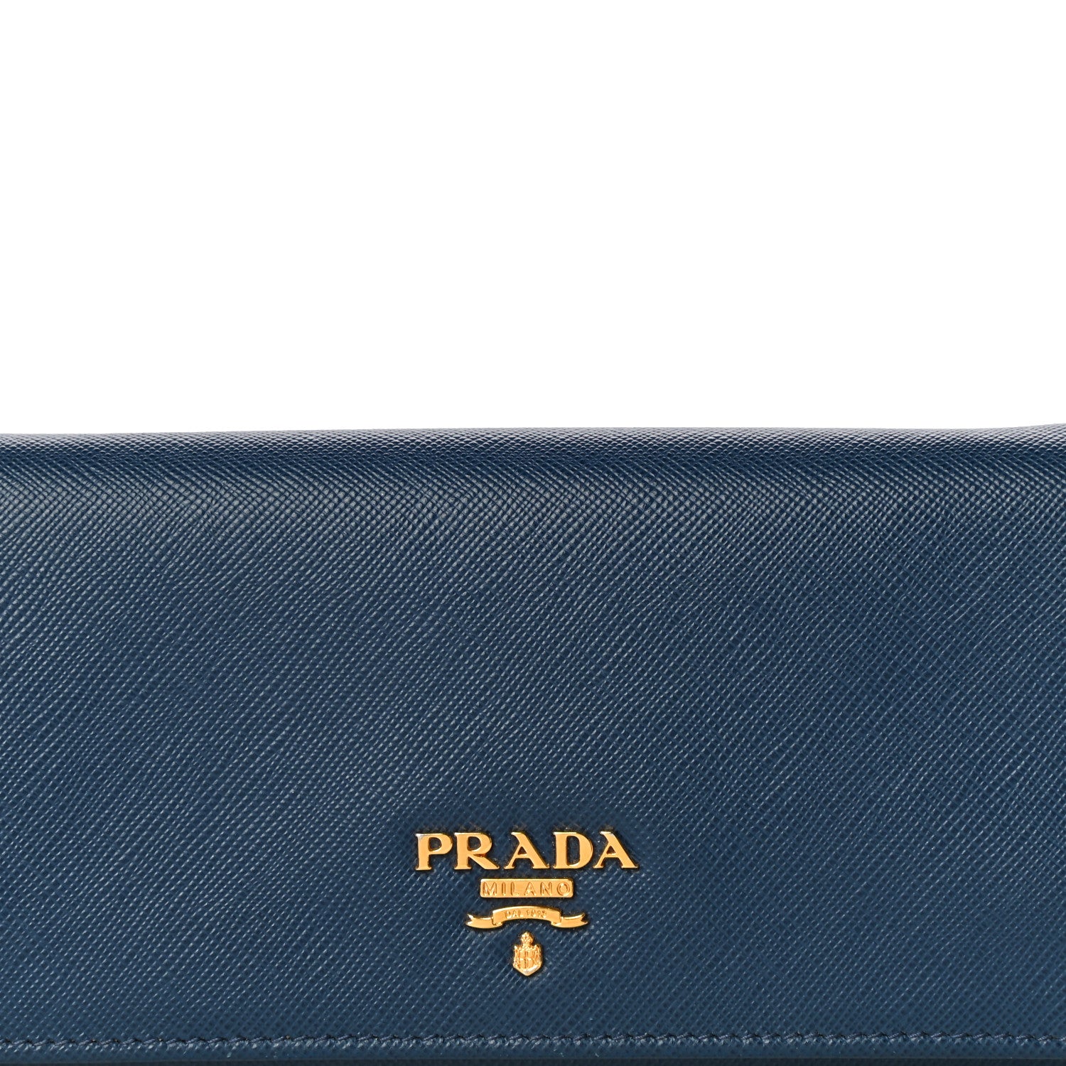 Prada Saffiano Metal Continental Flap Wallet Bleuette 7 of 11