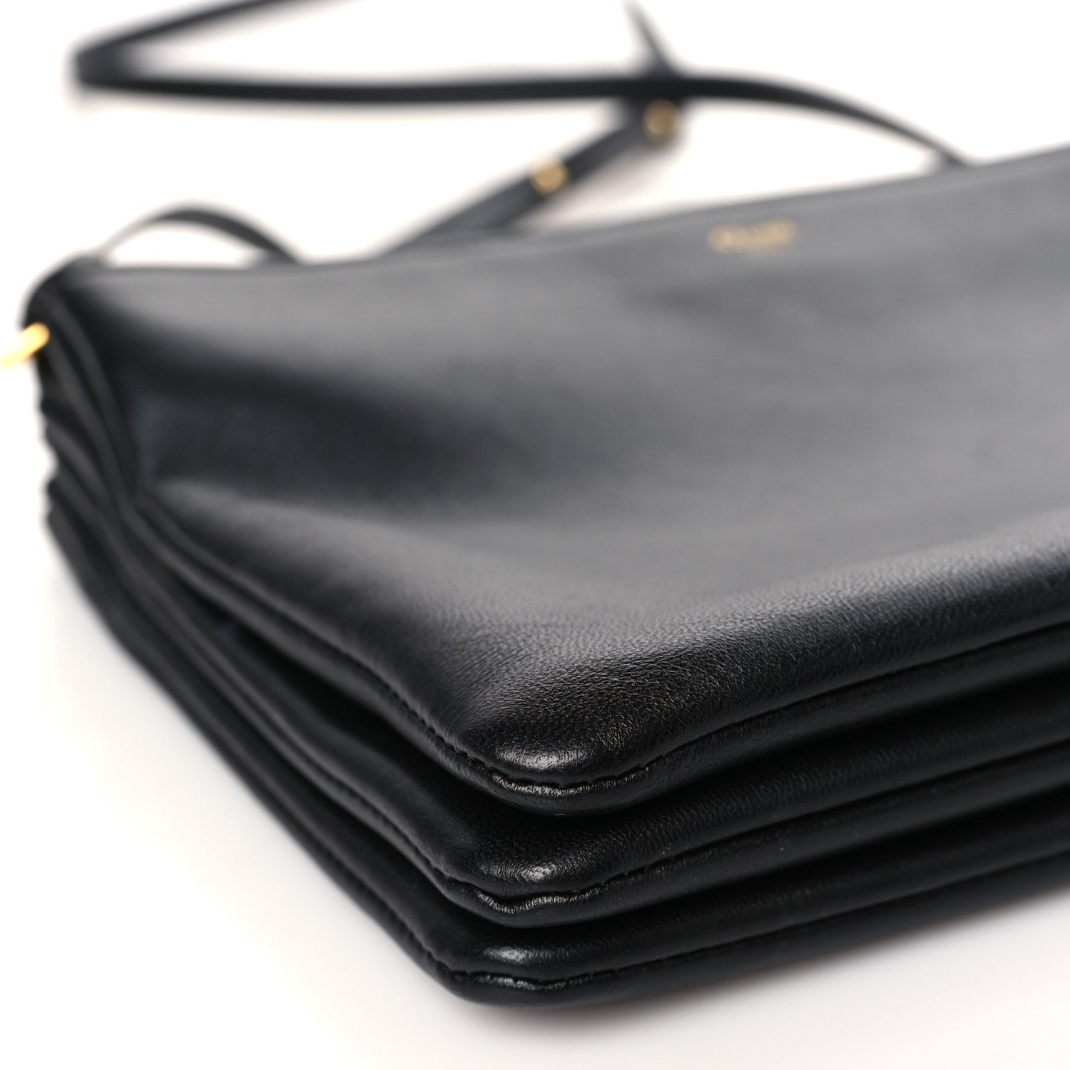 Celine Lambskin Large Trio Crossbody Bag Black 10 of 11