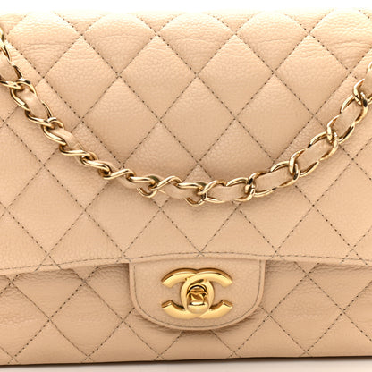 Chanel Caviar Quilted Medium Double Flap Beige Clair 8 of 14