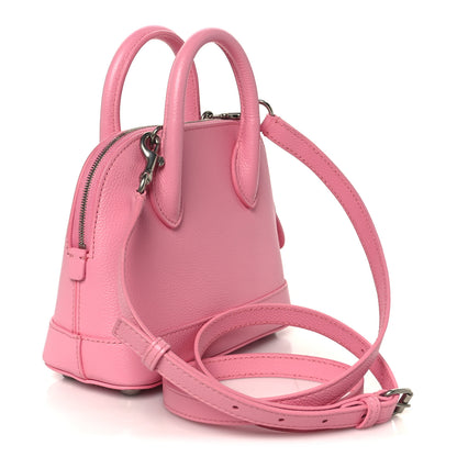 Balenciaga Signature Grained Calfskin Logo XXS Ville Top Handle Bag Rose Bubblegum Black 3 of 12
