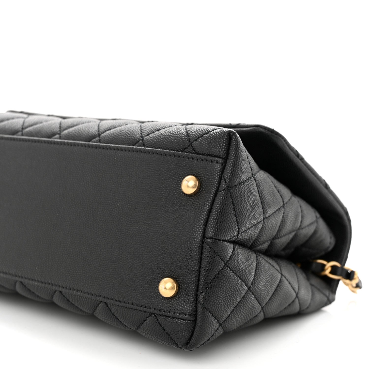 Chanel Caviar Lizard Embossed Quilted Small Coco Handle Flap Black 10 of 11