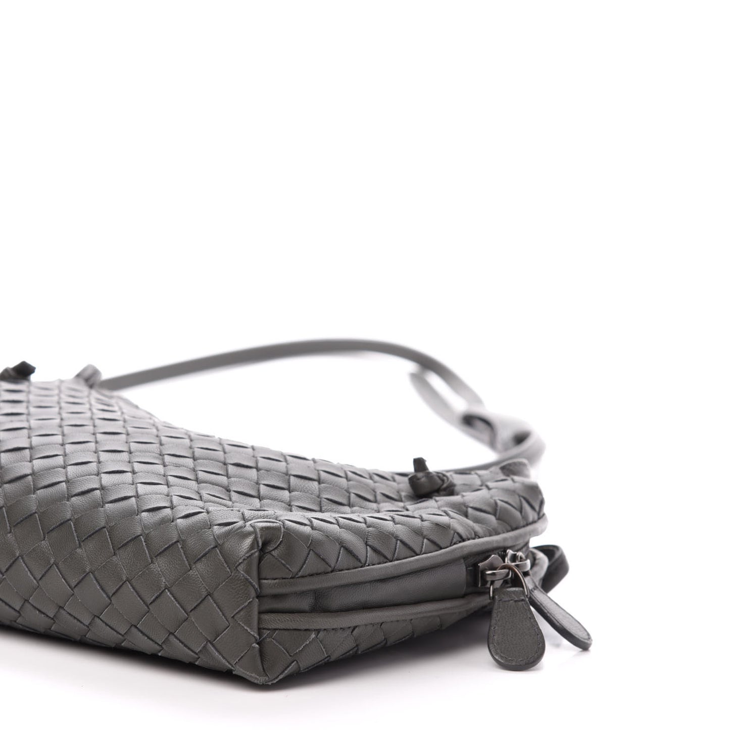 Nappa Intrecciato Pillow Crossbody Messenger Light Grey