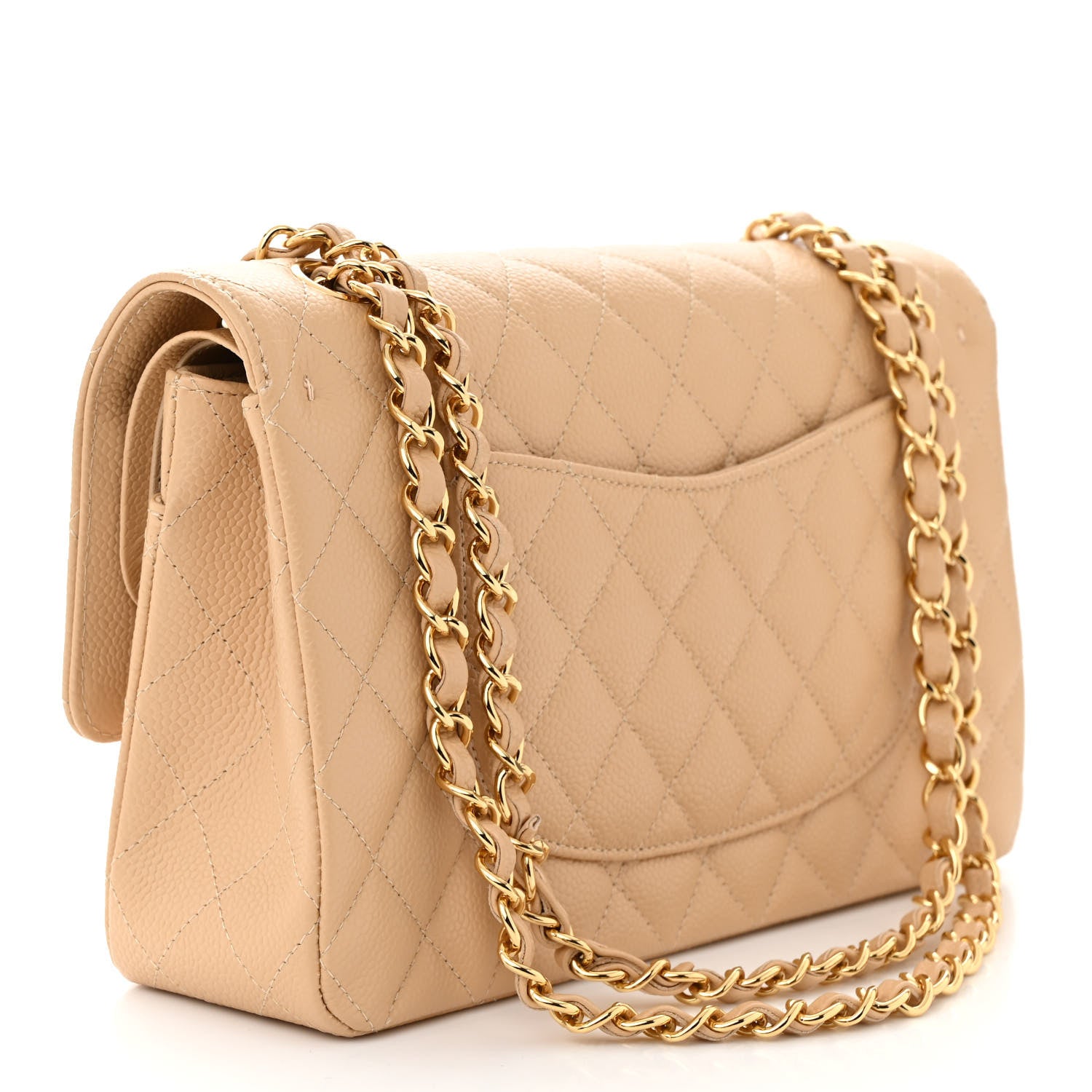 Chanel Caviar Quilted Medium Double Flap Beige 3 of 11