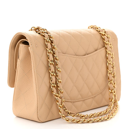 Chanel Caviar Quilted Medium Double Flap Beige 3 of 11