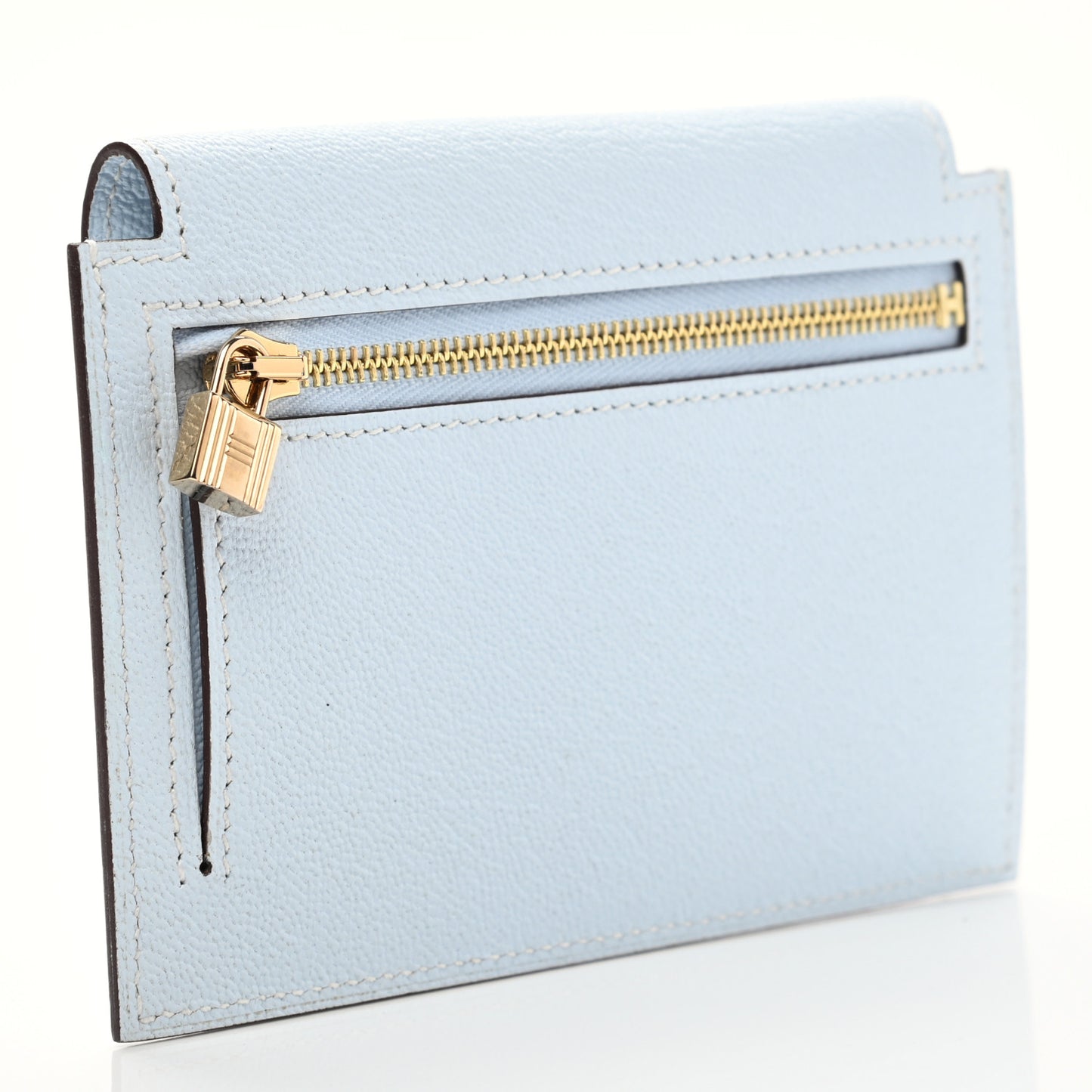 Chevre Mysore Kelly Pocket Compact Wallet Bleu Brume