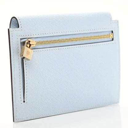 Hermes Chevre Mysore Kelly Pocket Compact Wallet Bleu Brume 3 of 8