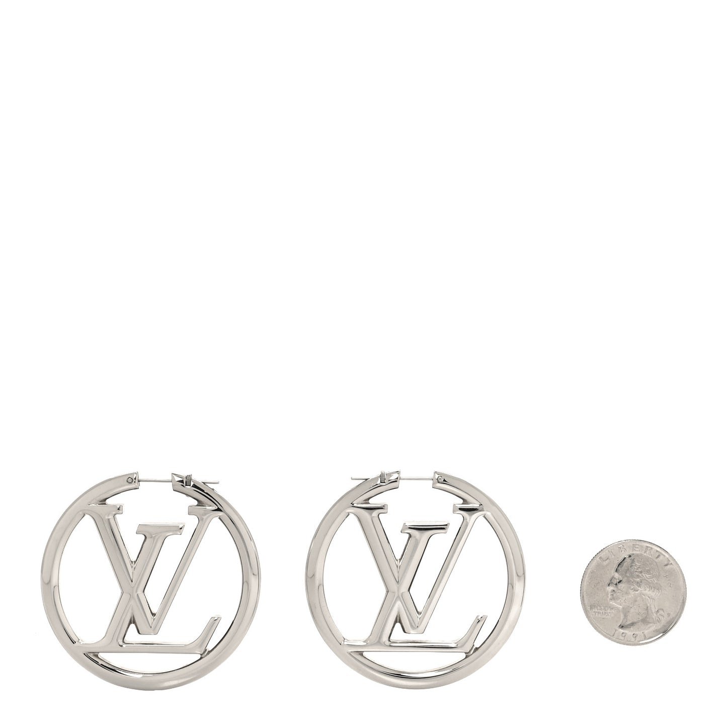 Palladium Louise Hoop Earrings Silver