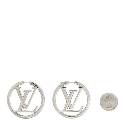 Louis Vuitton Palladium Louise Hoop Earrings Silver 2 of 4