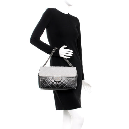 Chanel Vinyl Quilted Jumbo Melrose Degrade Flap Black 2 of 7