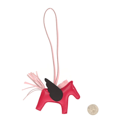 Hermes Milo Lambskin Grigri Rodeo Pegase Horse Bag Charm PM Framboise Rose Sakura Rouge Sellier 2 of 5