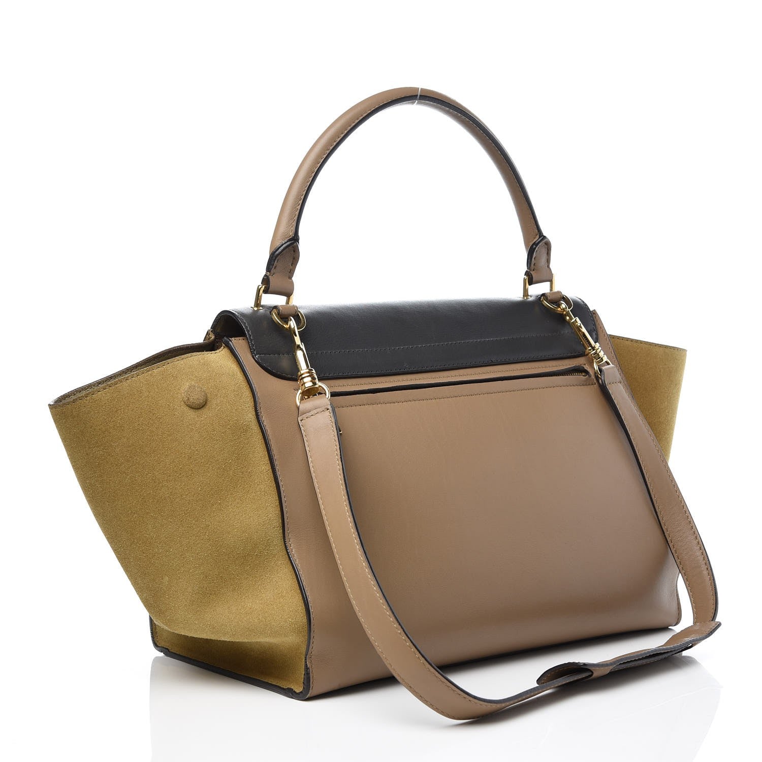 Celine Calfskin Suede Tri-color Small Trapeze 4 of 10