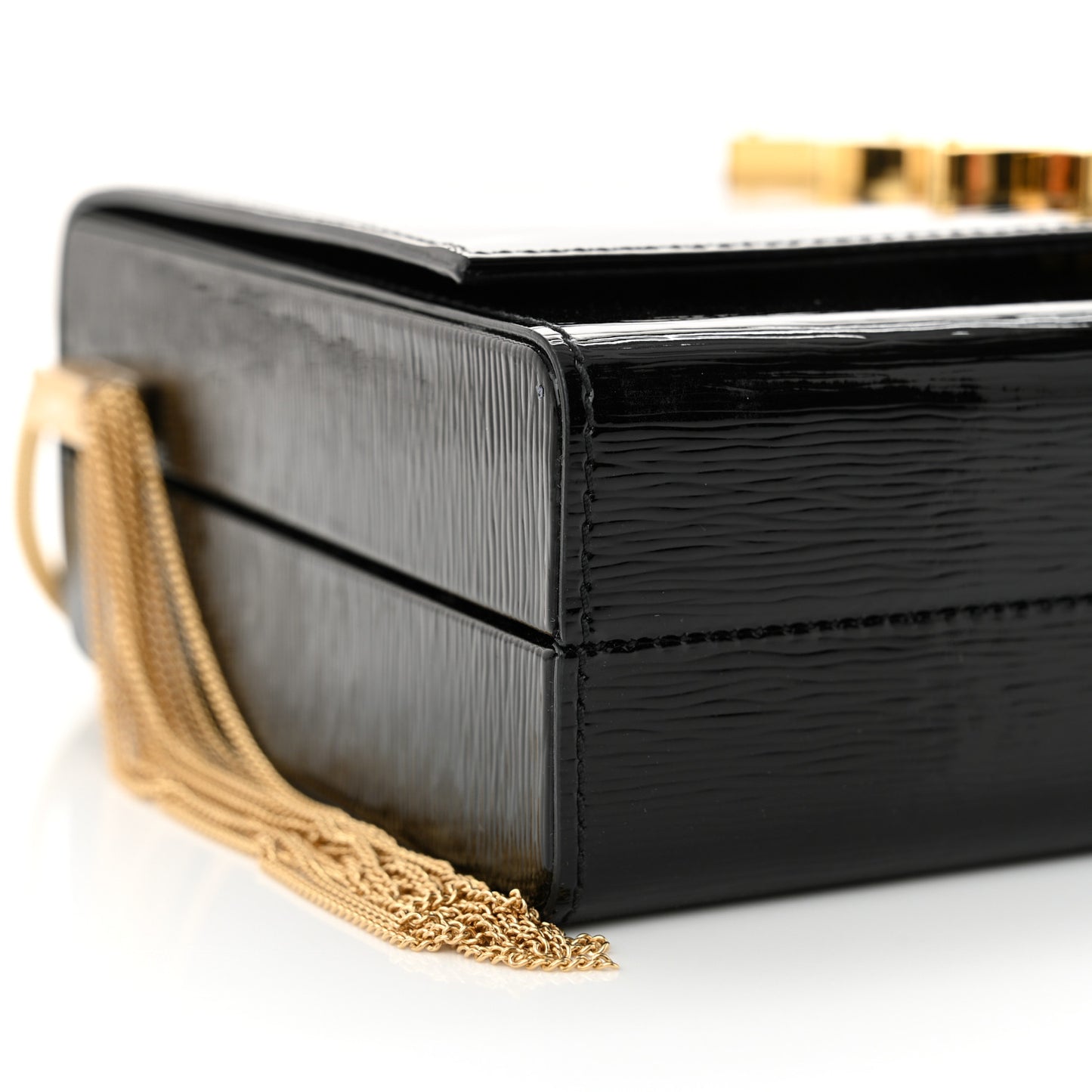 Patent Monogram Small Kate Slide Chain Crossbody Box Bag Black
