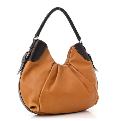 Salvatore Ferragamo Calfskin Gancini Stitched Hobo Tan 3 of 11