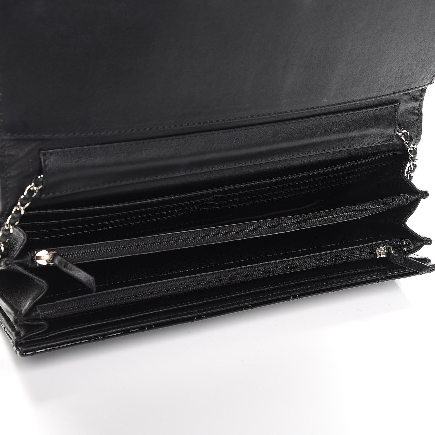 Chanel Patent Calfskin Quilted Brilliant East West Flap Clutch Black 5 of 8