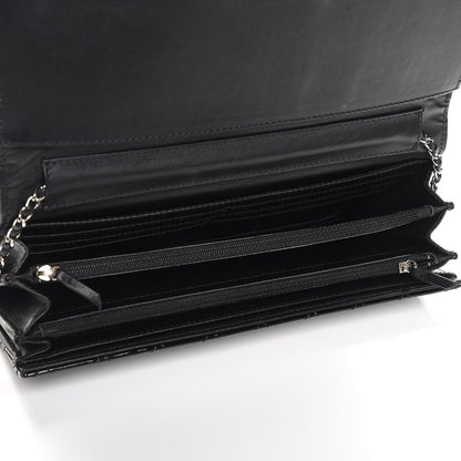 Chanel Patent Calfskin Quilted Brilliant East West Flap Clutch Black 5 of 8