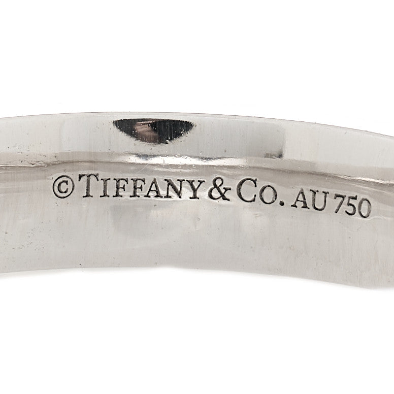 Tiffany 18K White Gold Diamond Narrow T Two Ring 63 10.5 5 of 5