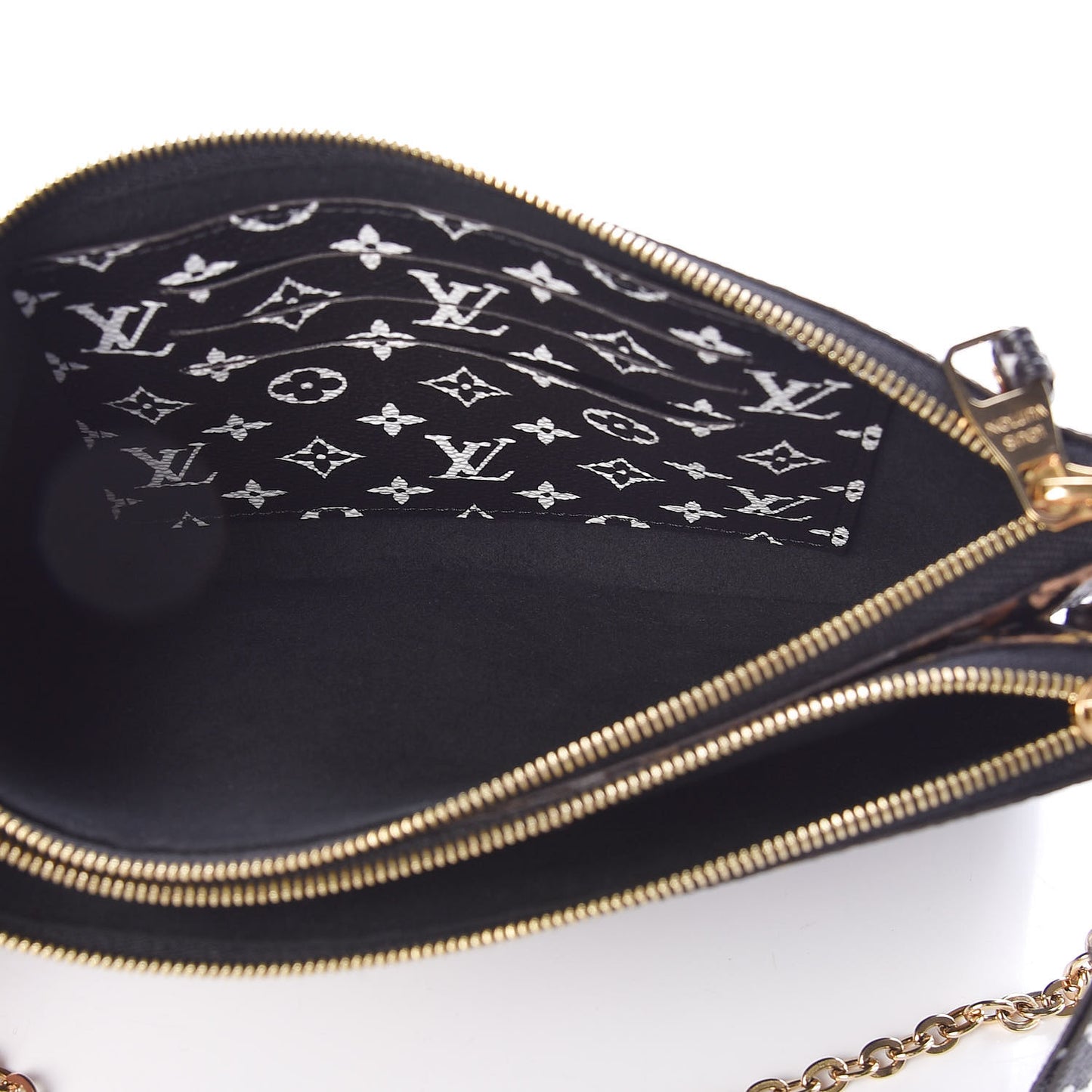 Monogram Giant Jungle Pochette Double Zip Black