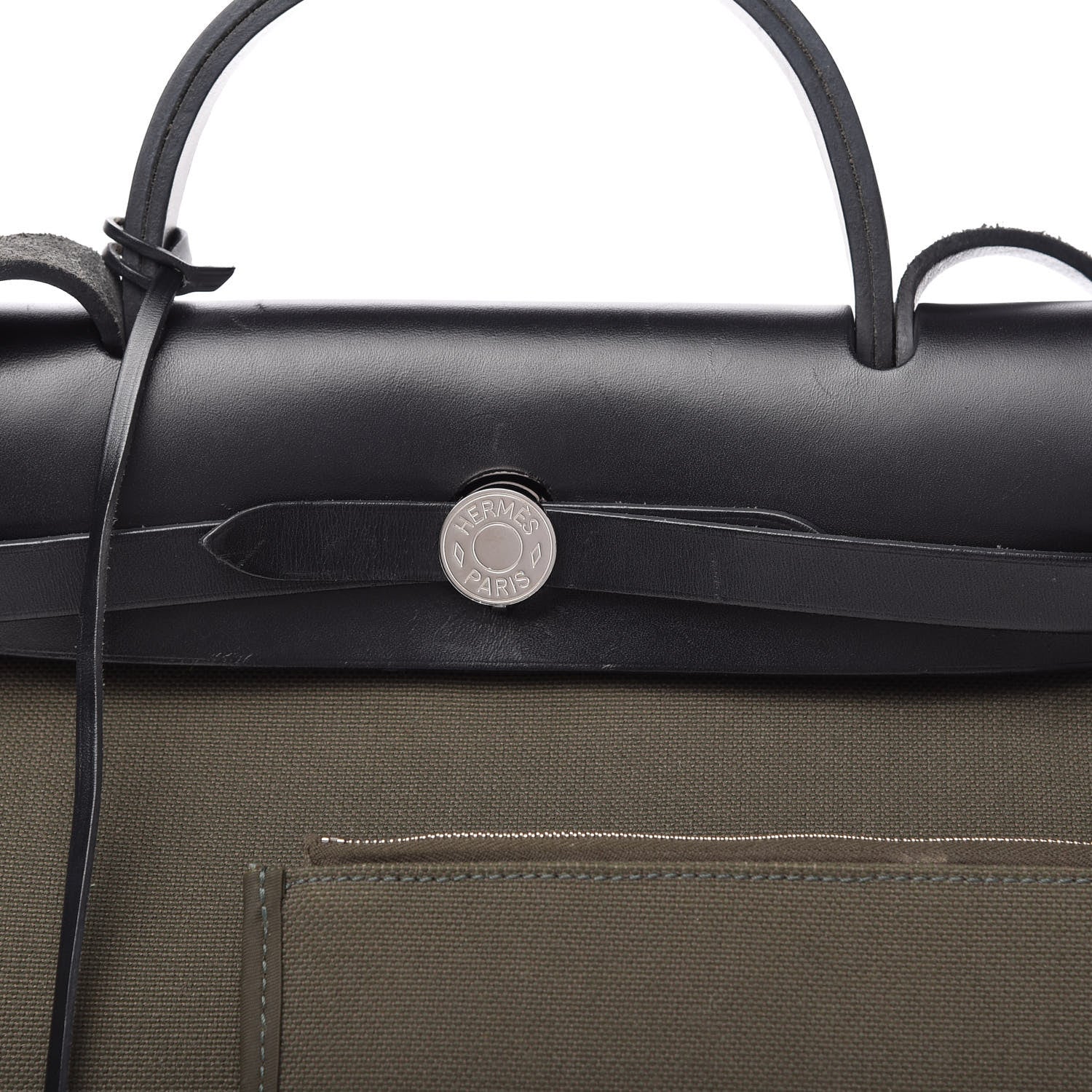 Hermes Vache Hunter Toile Herbag Zip 31 PM Kaki 9 of 10