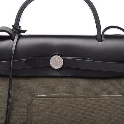 Hermes Vache Hunter Toile Herbag Zip 31 PM Kaki 9 of 10