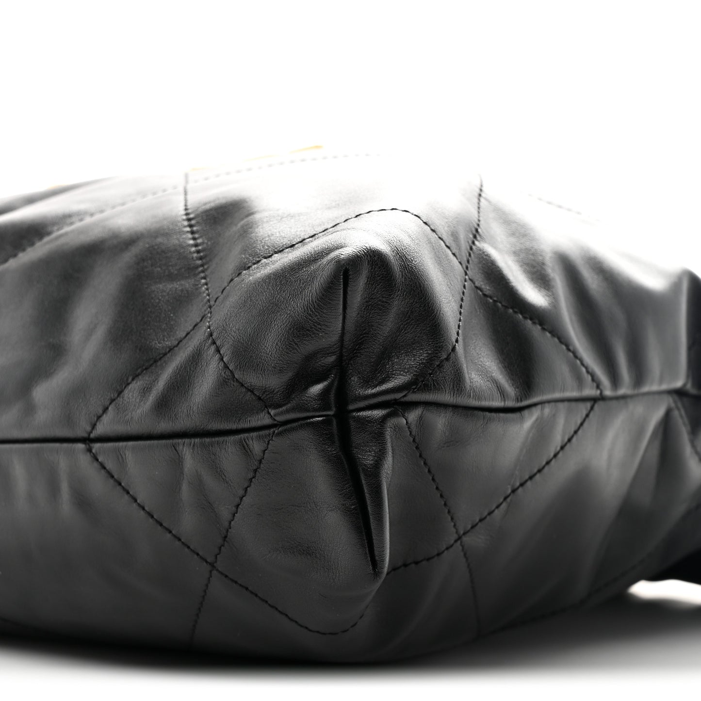 Shiny Calfskin Quilted Small Chanel 22 Black