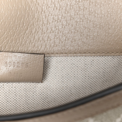 Gucci GG Supreme Monogram Textured Dollar Calfskin Mini Horsebit 1955 Shoulder Bag Beige Mystic White Oatmeal 6 of 10